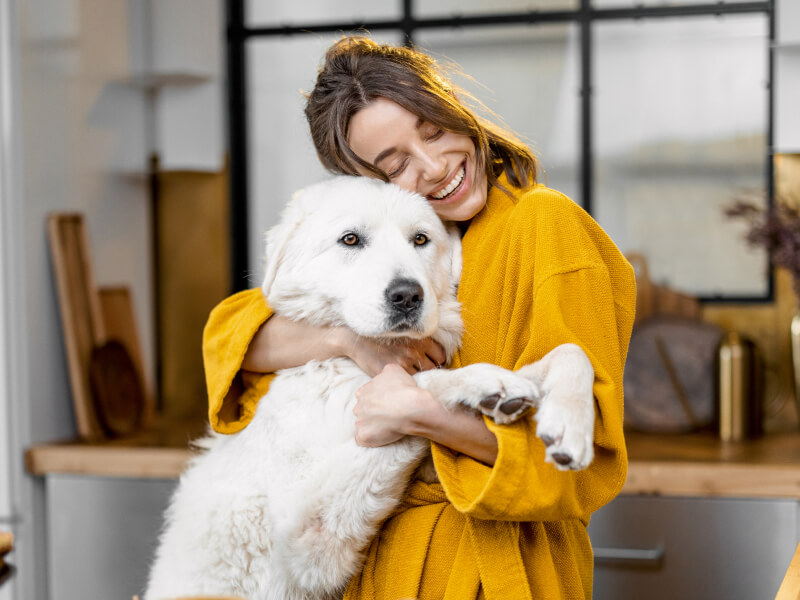 Person with beloved pet